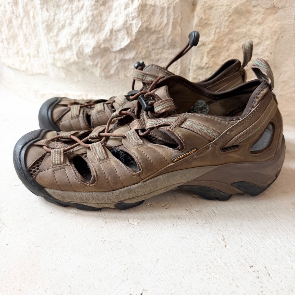 Keen Arroyo II Mens Brown Leather Waterproof Hiking Sandals Shoes 1002427 SZ 10